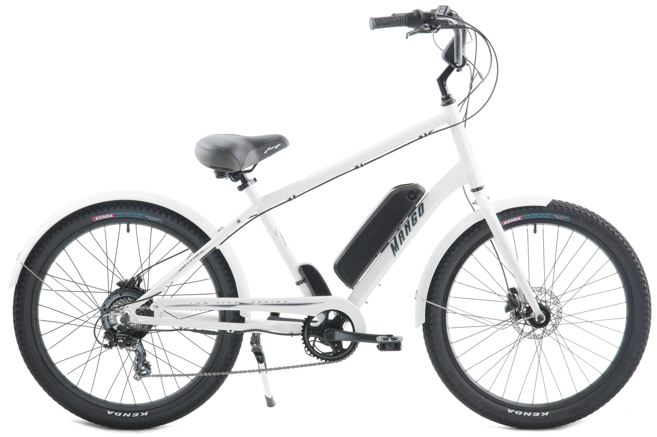 White Disc Brake eBikes Mango SuperBird LTD Electric Bikes