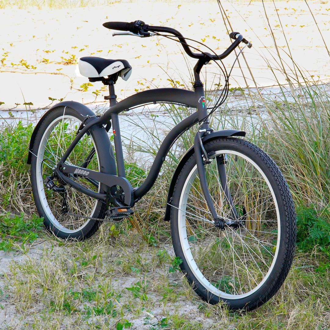 Black Disc Brake Bikes Mango Macaw 7 Speed Cruiser Bikes