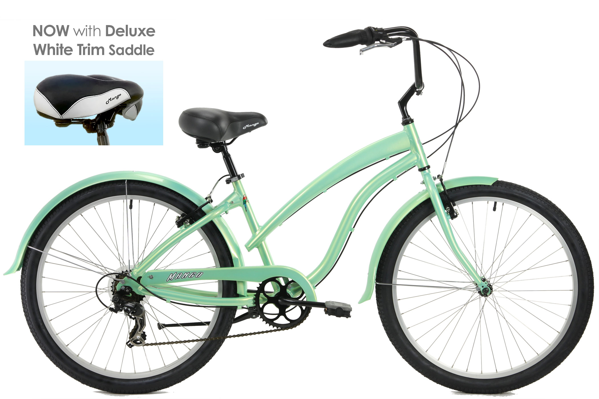 Blue Disc Brake Bikes Mango Macaw 7 Speed Cruiser Bikes