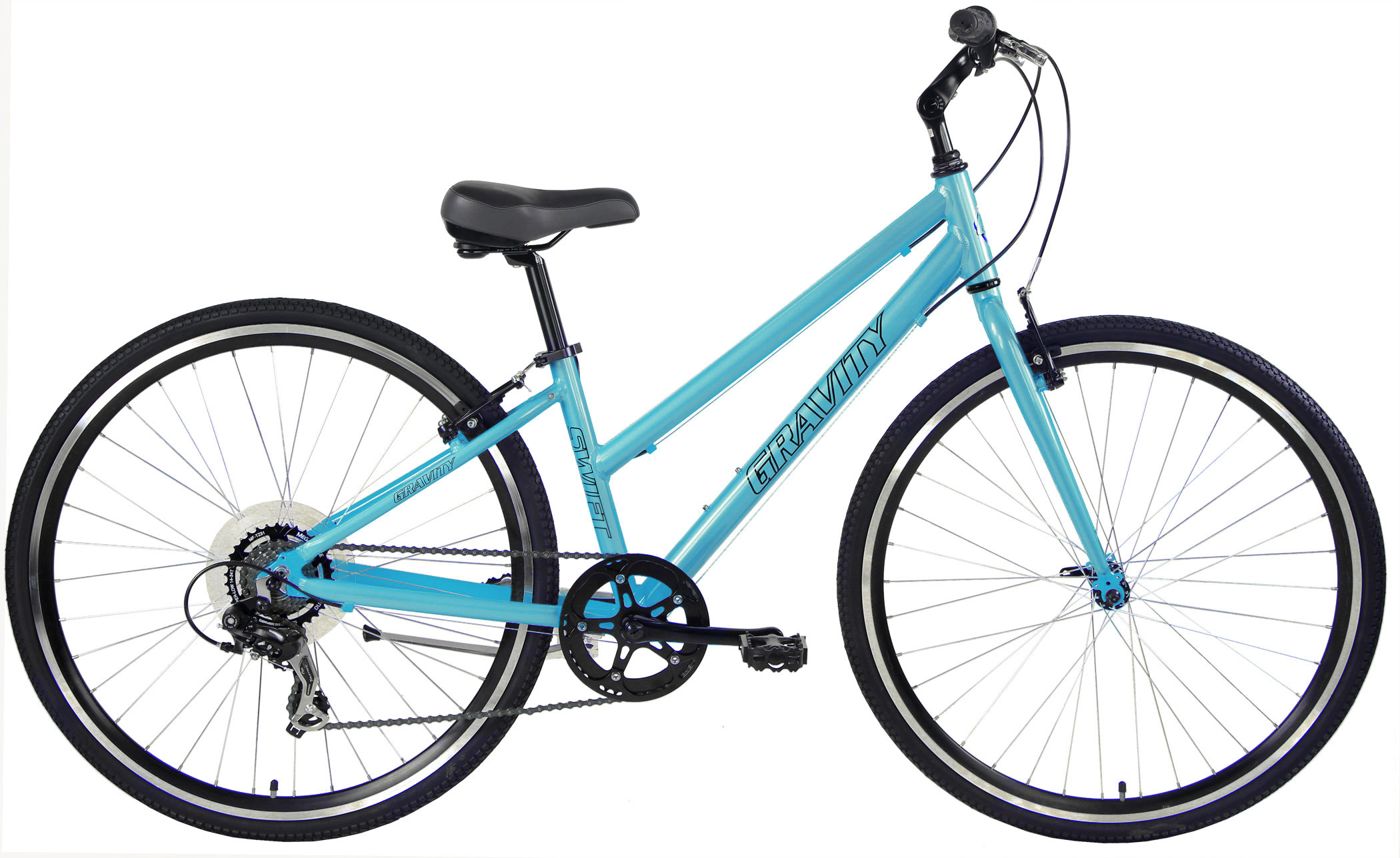 Blue FlatBar Gravel Gravity Swift 7 Mountain Bike