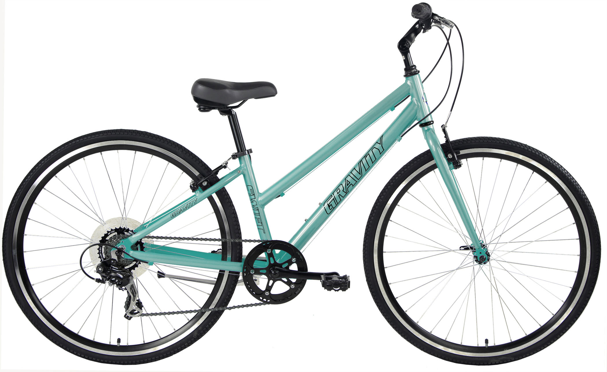 Blue FlatBar Gravel Gravity Swift 7 Mountain Bike