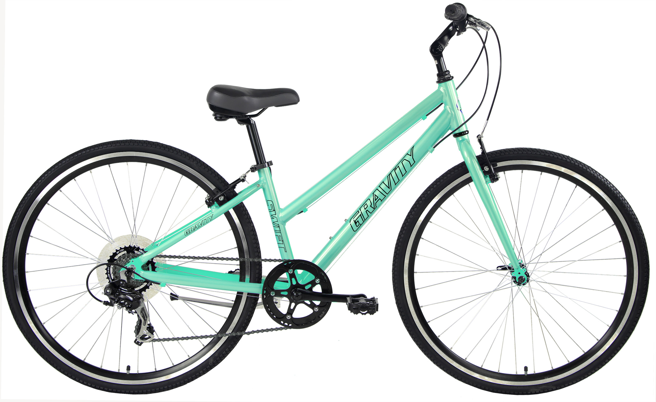 Blue FlatBar Gravel Gravity Swift 7 Mountain Bike
