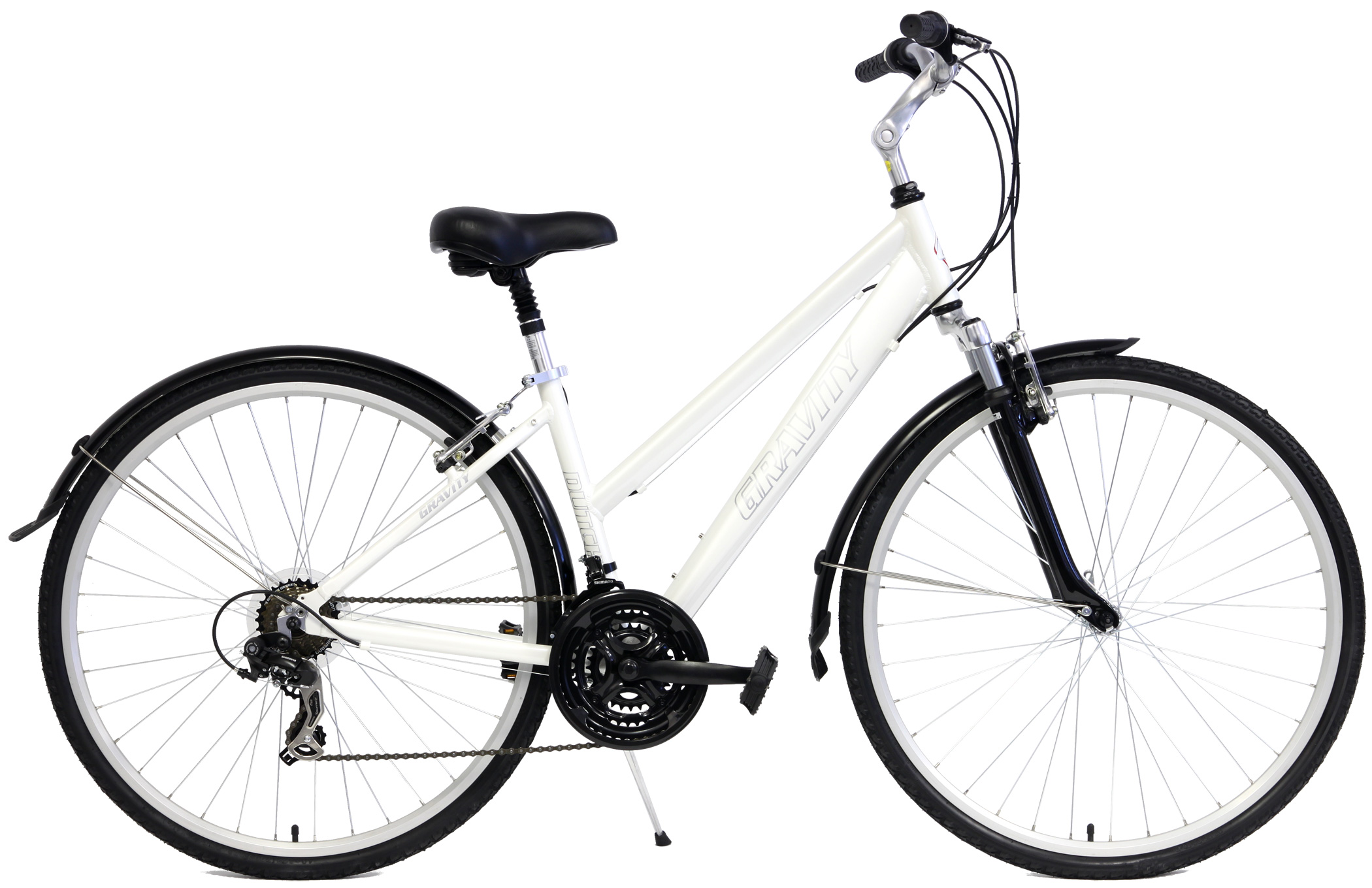 White Mens and Ladies Gravity Dutch Comfort Hybrid, Aluminum Bikes