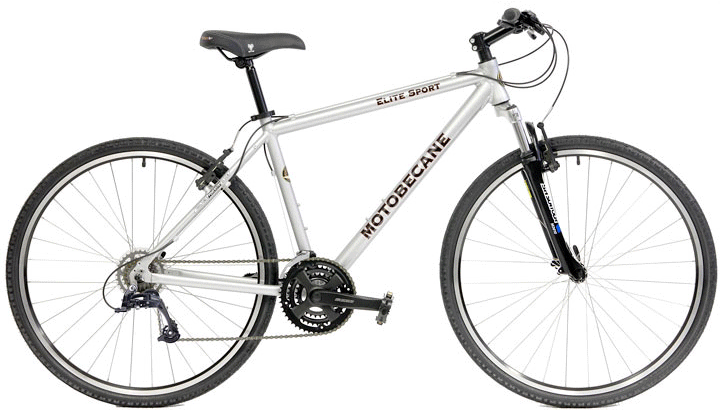 Front Suspension   MicroShift MEZZO 24 Speed Hybrid Adventure 29er Bikes 2025 Motobecane Elite DLX24  with Shimano Powerful V Brakes